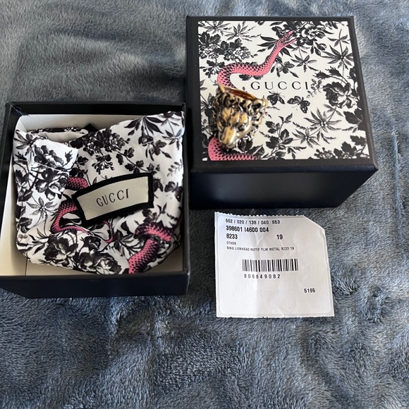 BRAND NEW Classic Gucci Lion Head Bronze Ring Size 19 Large (US 8.75) - Picture 9 of 10